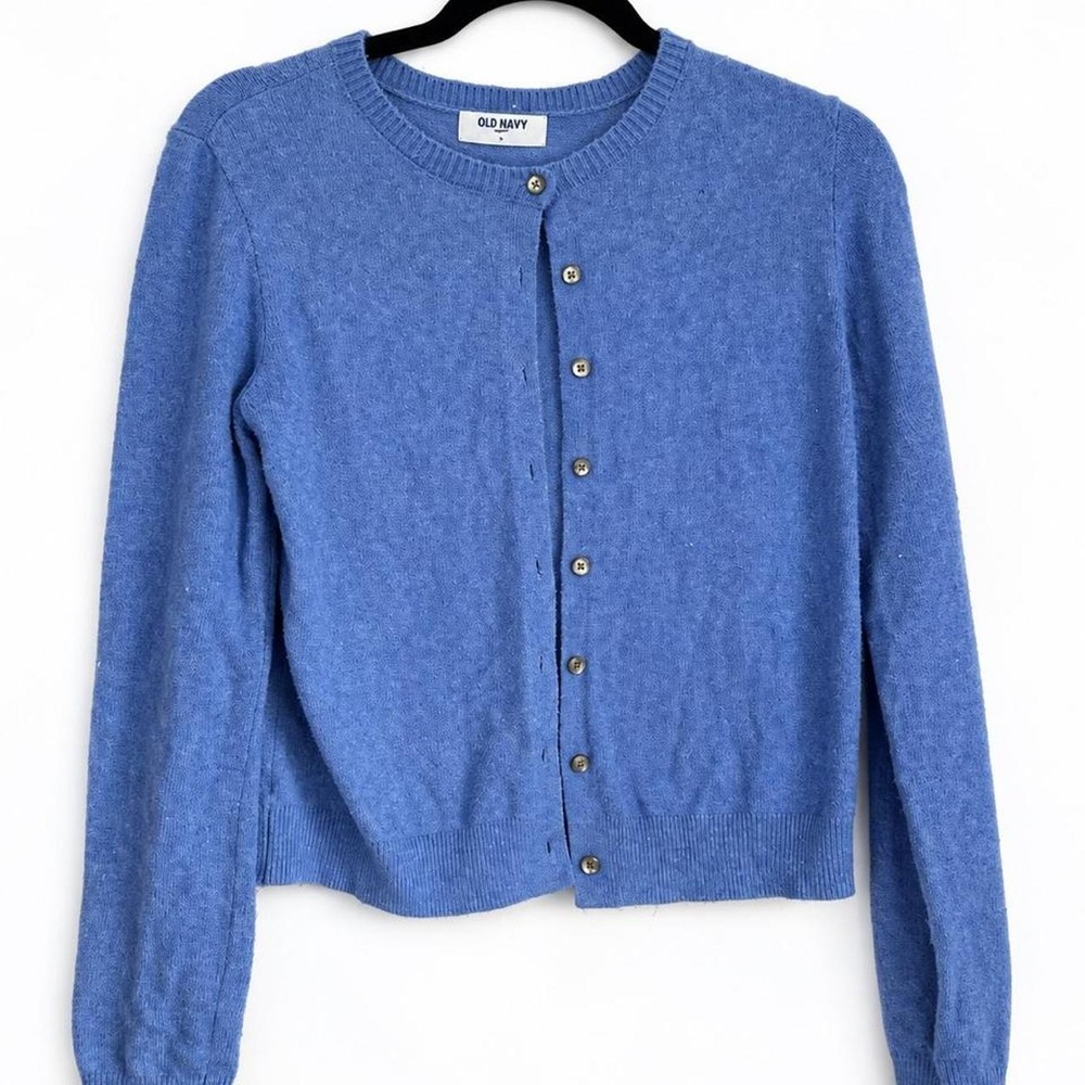 Old Navy SoSoft Blue Cropped Cardigan — Size Small